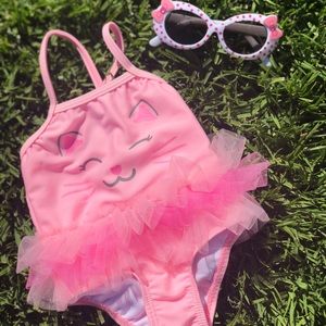 Pink kitty cat swimsuit